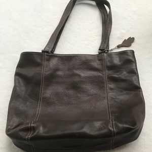 Roots Dark Brown Leather Purse